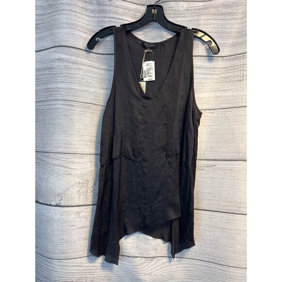 NWT Rag & Bone Dark Grey Sleeveless Asymmetrical Top S - Picture 1 of 3